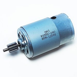 Мотор 550 24V 12000 оборотов для редуктора детского электромобиля с шестерней